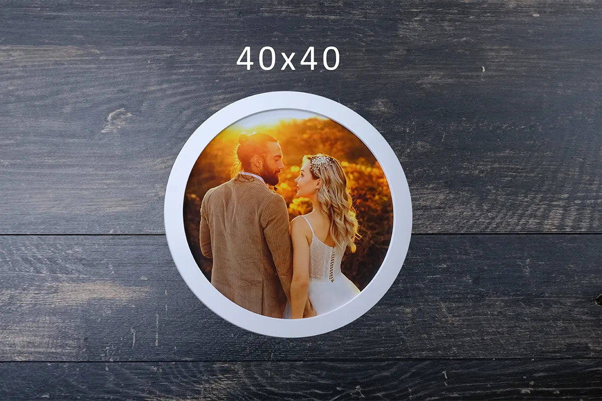 40x40 Oval Tekli Beyaz