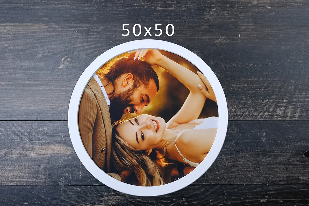 50x50 Oval Tekli Beyaz